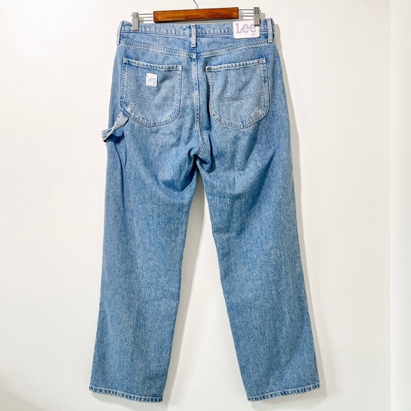 Lee x H&M Collaboration Carpenter Straight Leg Light Blue Jeans Size 6 - Picture 6 of 8